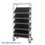 Angled Bin Storage, 36" W x 18" D x 74" H, 48 Bins at 4.125"W x 17.125"D x 4"H, Black, Includes Casters