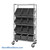 Angled Bin Storage, 36" W x 18" D x 63" H, 12 Bins at 10.875"W x 16.5"D x 8"H, Black, Without Casters