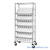 Angled Bin Storage, 36" W x 18" D x 74" H, 48 Bins at 4.125"W x 17.125"D x 4"H, Clear, Without Casters