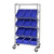 Angled Bin Storage, 36" W x 18" D x 74" H, 48 Bins at 4.125"W x 17.125"D x 4"H, Green, Without Casters