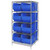 Large Bin Storage Rack, 36" D, Blue