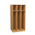Wooden Storage Locker, 24" W x 24" D x 72.25" H, 12" Locker Width, 2 Lockers, 1 Upper Shelf, 1 Lower Shelf