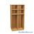 Wooden Storage Locker, 36" W x 24" D x 72.25" H, 18" Locker Width, 2 Lockers, 2 Upper Shelf, No Lower Shelf
