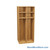Wooden Storage Locker, 36" W x 24" D x 83.63" H, 18" Locker Width, 2 Lockers, 2 Upper Shelf, No Lower Shelf
