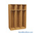 Wooden Storage Locker, 48" W x 24" D x 72.25" H, 16" Locker Width, 3 Lockers, 1 Upper Shelf, No Lower Shelf