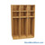 Wooden Storage Locker, 48" W x 24" D x 72.25" H, 16" Locker Width, 3 Lockers, 2 Upper Shelf, No Lower Shelf