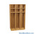Wooden Storage Locker, 48" W x 24" D x 83.63" H, 16" Locker Width, 3 Lockers, 2 Upper Shelf, No Lower Shelf