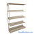 Binder Shelving, 48" W x 12" D x 64.25" H, 4 Shelves, Single-Sided Adder Unit