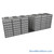 Sliding Box Shelving Storage Systems, 298" W x 71.5" D x 93.75" H, 7 Stationary Rows, 42" Shelf Width, 3 Moveable Rows