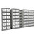Sliding Box Shelving Storage Systems, 260" W x 71.5" D x 81.75" H, 6 Stationary Rows, 42" Shelf Width, 3 Moveable Rows