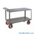 Mobile Utility Cart, 24" W x 48" D x 32" H, 8" Polyurethane Casters, Flush Shelves