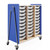 Rolling Storage Cart with Drawers and Whiteboard, 43.25" W x 48" H