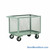 Rolling Box Cart, 36" W x 24" D, Wire Mesh Sides, 6" Molded Rubber Casters