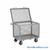 Rolling Box Cart, 48" W x 24" D, Wire Mesh Sides, 6" Molded Rubber Casters, Includes Lid w/ Padlock Loop