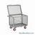 Rolling Box Cart, 36" W x 24" D, Wire Mesh Sides, 6" Polyurethane Casters, Includes Lid w/ Padlock Loop