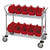 Double Sided Bin Cart, 2 Shelves, 10 Bins, 6.625"W x 12.5"D x 5"H Bin Sizes