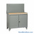 Cabinet Workbenches, 48" W x 42.75" H, 1 3/4" Butcher Block, Solid Doors, Pegboard Panel, Welded Center Shelf