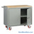 Cabinet Workbenches, 48" W x 42.75" H, 1 3/4" Butcher Block, Solid Doors, Floor Lock, Welded Center Shelf