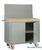 Cabinet Workbenches, 48" W x 42.75" H, 1 3/4" Butcher Block, Solid Doors, Louvered Panel/Floor Lock, Welded Center Shelf