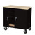 Rolling Steel Counter Cabinets, 37" W x 18" D x 36" H, Woodgrain Plastic Cabinet Top, 1 Fixed Shelf