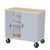 Rolling Steel Counter Cabinets, 37" W x 18" D x 36" H, Woodgrain Plastic Cabinet Top, 1 Fixed Shelf