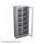 Stainless Steel Cabinet, 36" W x 18" D x 84" H, Flat Top, Glass Door, Double Doors