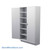 Stainless Steel Cabinet, 48" W x 18" D x 84" H, Flat Top, Solid Door, Double Doors, Key Lock