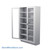 Stainless Steel Cabinet, 48" W x 24" D x 84" H, Flat Top, Glass Door, Double Doors, Key Lock
