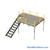 Warehouse Mezzanine, 120" W x 120" D x 96" H, Anti-Skid Tuffdeck, OSHA Approved Stairway