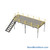 Warehouse Mezzanine, 120" W x 240" D x 96" H, Anti-Skid Tuffdeck, OSHA Approved Stairway