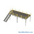 Warehouse Mezzanine, 120" W x 240" D x 96" H, Bar Grating, OSHA Approved Stairway