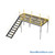 Warehouse Mezzanine, 144" W x 96" D x 96" H, Perforated Steel, OSHA Approved Stairway