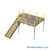 Warehouse Mezzanine, 120" W x 120" D x 96" H, Solid Steel Grating, IBC Approved Stairway