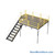 Warehouse Mezzanine, 120" W x 120" D x 96" H, Solid Steel Grating, OSHA Approved Stairway