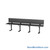 Prisoner Restraint Bench, 96" W x 14" D x 30.25" H, Backrest
