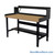 Industrial Workbenches, 60" W x 30" D, Shop Top, 3"H Back & End Stop, 10"D Riser Shelf, 11"D Lower Shelf