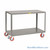 Rolling Worktable, 60" W x 30" D, 6" Polyurethane No Brakes Casters, Two Shelves