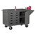 Mobile Workbench Cart, 54.25" W x 37.75" H, Black Rubber Mat, No Drawers/ 1 Shelf, 2 Doors, Includes Floor Lock