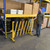 Portable Scissor Gate, 139" D x 40.25" H, Steel, Includes Casters