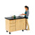Rolling Lab Workstation with Sink, Table With Mirror/Marker Board Option