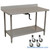 Adjustable Height Stainless Steel Table, 48" W x 24" D, 14-Gauge, Center Hand Crank, Includes Backsplash