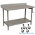 Adjustable Height Stainless Steel Table, 48" W x 24" D, 16-Gauge, Right Hand Crank, Includes Backsplash