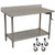 Adjustable Height Stainless Steel Table, 60" W x 24" D, 14-Gauge, Right Hand Crank, Includes Backsplash