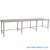 Rear Upturn Stainless Steel Table, 132" W x 24" D, 16-Gauge 304, Galvanized Steel Legs