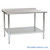 Rear Upturn Stainless Steel Table, 60" W x 24" D, 14-Gauge 304, Includes Undershelf, Galvanized Steel Legs
