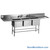 Free Standing Stainless Steel Sink, 126" W x 31" D, 3 Bowls, 2 Drainboards