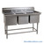 Free Standing Stainless Steel Sink, 81" W x 31" D, 3 Bowls