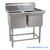 Free Standing Stainless Steel Sink, 39" W x 27" D, 2 Bowls