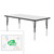 Dry Erase Activity Tables, 60" W x 24" D, Rectangular, Black/chrome