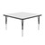 Dry Erase Activity Tables, 36" W x 36" D, Square, Black/chrome